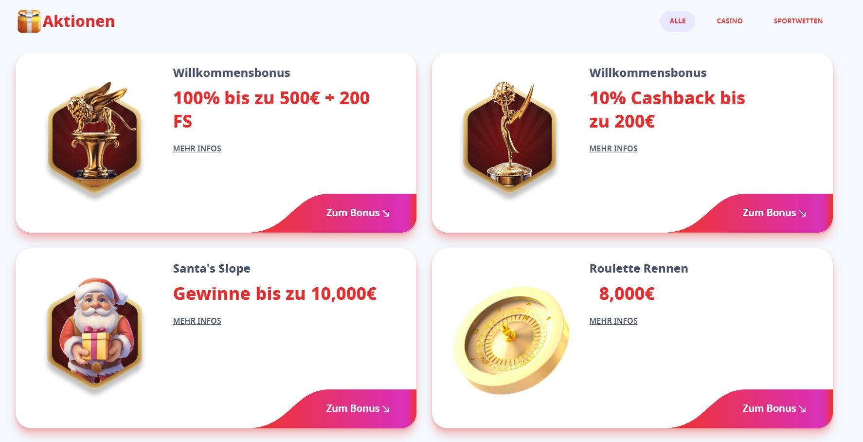 Infinity Casino Bonus